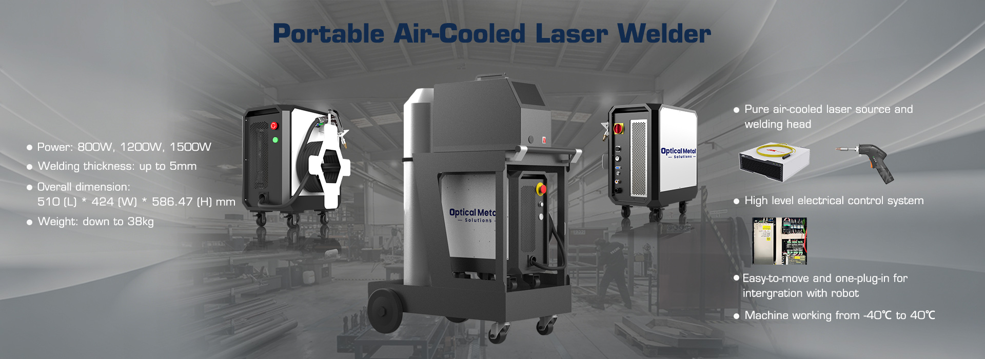 Portable air-cooled laser welder